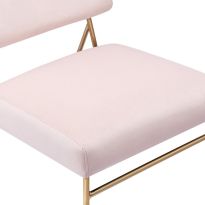 Holly Accent Chair, Light Pink Velvet & Brass