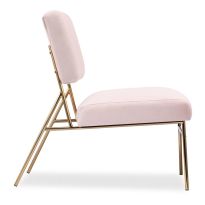 Holly Accent Chair, Light Pink Velvet & Brass