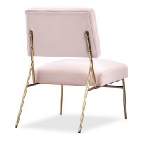 Holly Accent Chair, Light Pink Velvet & Brass