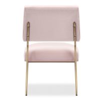 Holly Accent Chair, Light Pink Velvet & Brass