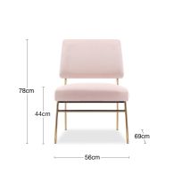 Holly Accent Chair, Light Pink Velvet & Brass