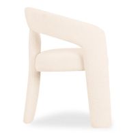 Bellamy Carver Dining Chair, Ivory White Teddy Boucle