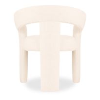Bellamy Carver Dining Chair, Ivory White Teddy Boucle