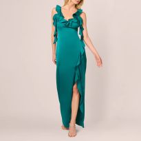 Deep Emerald Ruffle Maxi Dress