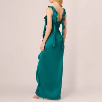 Deep Emerald Ruffle Maxi Dress