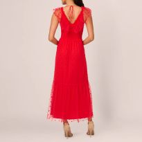 Scarlet Polka Dot Midaxi Dress