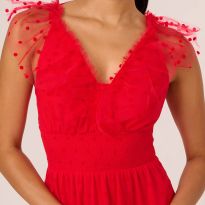 Scarlet Polka Dot Midaxi Dress
