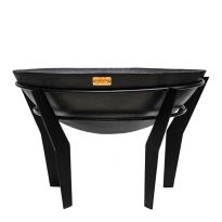 Metal Kendal Fire Pit on Stand in Black, H44.5Cm W77Cm