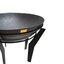 Metal Kendal Fire Pit on Stand in Black, H44.5Cm W77Cm