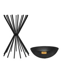 Tall Metal Dakota Fire Pit in Black, H65Cm W38Cm