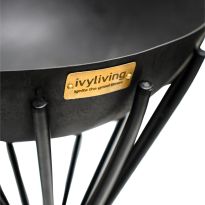 Tall Metal Dakota Fire Pit in Black, H65Cm W38Cm