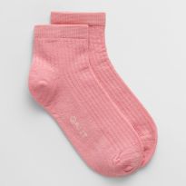 Peachy Pink Lyocell Rib Ankle Socks
