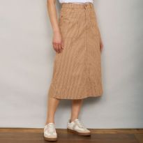 Tan Stripe Print Rosalie Skirt