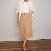 Tan Stripe Print Rosalie Skirt