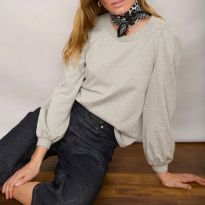 Grey Marl Stephanie Crew Top
