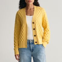 Sunflower Yellow Textured Knit Cardigan