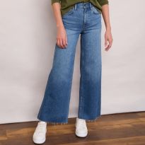 Mid Blue Grace Wide Leg Jean