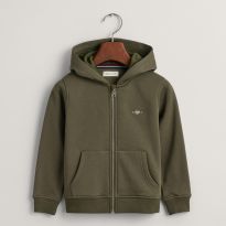 Dark Khaki Shield Zip Hoodie