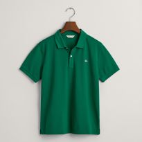 Forest Green Shield Short Sleeve Pique Polo