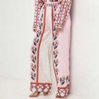 Rose Printed Linen Trousers