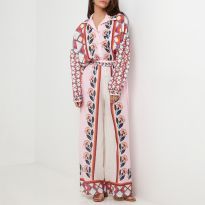 Rose Printed Linen Trousers