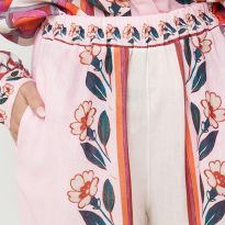 Rose Printed Linen Trousers