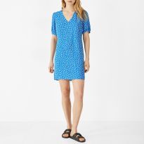 Turquoise Printed Elsa Mini Shift Dress