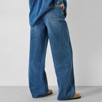 Mid Blue Katie Baggy Straight Jeans
