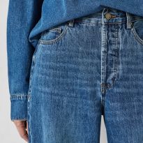 Mid Blue Katie Baggy Straight Jeans