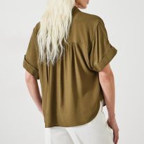 Khaki Anika Short Sleeve Blouse
