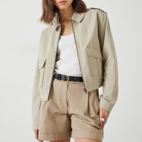 Stone Laurie Zip Up Utility Jacket