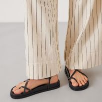 Black Thea Minimal Footbed Sandal