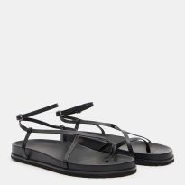 Black Thea Minimal Footbed Sandal