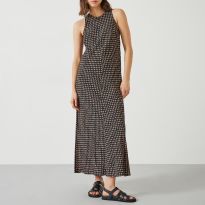 Black/Brown Imani Print Maxi Dress