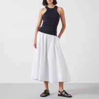 White Ishani Maxi Textured Skirt