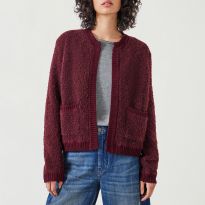 Burgundy Tai Boucle Edge to Edge Cardigan