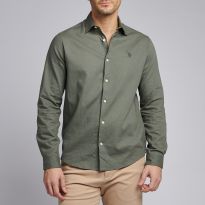 Khaki Linen Blend Shirt