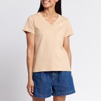 Orange Cotton V-Neck T-Shirt