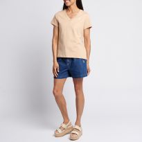 Orange Cotton V-Neck T-Shirt