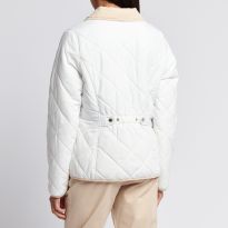 White Diamond Quilted Collared Jacket