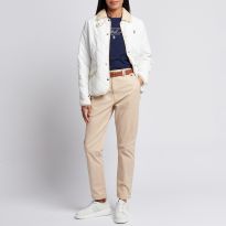 White Diamond Quilted Collared Jacket