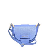 Blue Leather Shoulder Bag By Roberta M