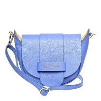 Blue Leather Shoulder Bag By Roberta M