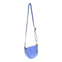 Blue Leather Shoulder Bag By Roberta M