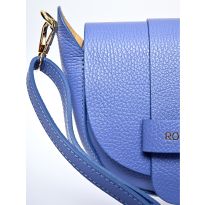 Blue Leather Shoulder Bag By Roberta M