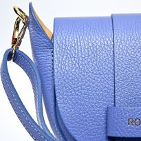 Blue Leather Shoulder Bag By Roberta M