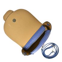 Blue Leather Shoulder Bag By Roberta M
