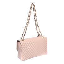 Pink Leather Shoulder Bag By Roberta M