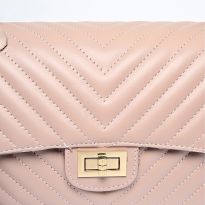 Pink Leather Shoulder Bag By Roberta M