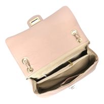 Pink Leather Shoulder Bag By Roberta M